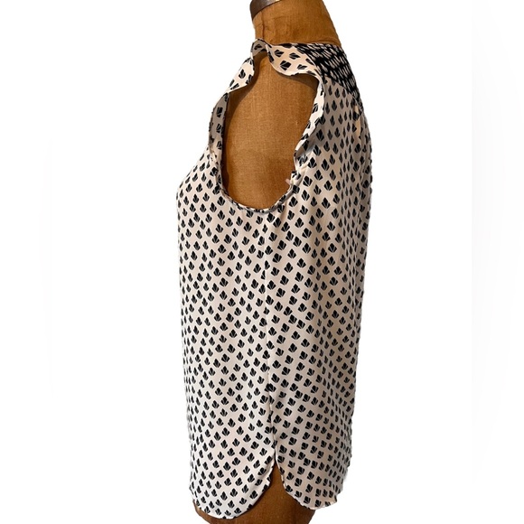 NWOT Ann Taylor Loft Black and White Sheer Tee S - Picture 4 of 8